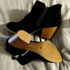 Black suede ankle booties